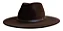 CHAPÉU FEDORA AVELUDADO MARROM CAFÉ ABA RETA 7,5 CM UNISSEX - Imagem 1