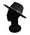 CHAPÉU FEDORA UNISSEX PRETO ABA 8CM CORRENTE METALIZADA CHUMBO - Imagem 2
