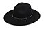 CHAPÉU FEDORA UNISSEX PRETO ABA 8CM CORRENTE METALIZADA CHUMBO - Imagem 4