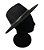 CHAPÉU FEDORA UNISSEX PRETO ABA 8CM CORRENTE METALIZADA CHUMBO - Imagem 5
