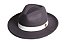 CHAPÉU FEDORA GRAFITE UNISSEX FAIXA DE COURO BRANCO ABA 6 CM - Imagem 3
