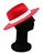 CHAPÉU FEDORA FEMININO VERMELHO AVELUDADO FAIXA DE COURO BRANCA - Imagem 3