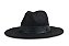 CHAPÉU FEDORA PRETO UNISSEX ABA RETA 8CM FAIXA COURO PRETO SKIN TOP - Imagem 2