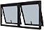 Janela Maxim-Ar 2 Seções Horizontal Sem Grade Alumínio Preto Vdr. Mini Boreal Req. 4,3 Cm - Spj Linha 25 - Imagem 1