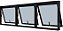 Janela Maxim-Ar 3 Seções Horizontal Sem Grade Alumínio Preto Vdr. Mini Boreal Req. 4,3 Cm - Spj Linha 25 - Imagem 1
