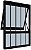 Janela Maxim-Ar 1 Seção Com Bandeira Fixa Inferior Com Grade Alumínio Preto Vdr. Mini Boreal Req. 5,5 Cm - Spj Linha 25 - Imagem 1
