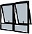 Janela Maxim-Ar 2 Seções Com Bandeira Fixa Inferior Sem Grade Alumínio Preto Vdr. Mini Boreal Req. 4,3 Cm - Spj Linha 25 - Imagem 1