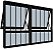 Janela Maxim-Ar 2 Seções Com Bandeira Fixa Inferior Com Grade Alumínio Preto Vdr. Mini Boreal Req. 5,5 Cm - Spj Linha 25 - Imagem 1