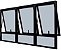 Janela Maxim-Ar 3 Seções Com Bandeira Fixa Inferior Sem Grade Alumínio Preto Vdr. Mini Boreal Req. 4,3 Cm - Spj Linha 25 - Imagem 1