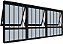 Janela Maxim-Ar 3 Seções Com Bandeira Fixa Inferior Com Grade Alumínio Preto Vdr. Mini Boreal Req. 5,5 Cm - Spj Linha 25 - Imagem 1