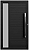 Porta Pivotante Lambril Alumínio Preto Com Puxador De 100 Cm Com Vidro Lateral Fumê - Brasil Esquadrias - Sublime Black - Imagem 1