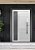 Porta Pivotante Lambril Alumínio Branco Com Puxador De 100 Cm Com Vidro Lateral Fumê - Brasil Esquadrias - Sublime - Imagem 2