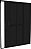 Porta Balcão 3 Folhas (1 Fixa) Lambril Alumínio Preto Com Fechadura Vidro Liso - Brasil Esquadrias - Premium Black - Imagem 1