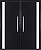 Porta Central Lambril Duplo Visor Vdr. Mini Boreal Com Puxador Alumínio Preto - Spj Elegance - Imagem 1