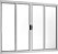 Janela Correr 4 Folhas Sem Grade Alumínio Branco - SPJ Modular Plus - Imagem 1