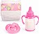 Kit Acessórios para Boneca PREMIUM, 3 Peças, Mamadeira Mágica com Leite Artificial, Fralda e Chupeta de Brinquedo - Imagem 2