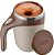 Caneca Copo Mixer Térmico Recarregável USB Inox Misturador Automático 380ml Com Tampa Xícara Elétrico Mistura Automática Shake Café (Marrom, USB) - Imagem 1