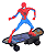 Homem Aranha Boneco Skate Fricção Spider Man Marvel Disney Vermelho - Imagem 1