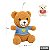 Urso de Pelúcia 17cm Blusa com Coração Color - Imagem 1