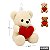Urso de Pelúcia 17,5cm com Coração - Imagem 2