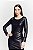Vestido Tubo Couro e Malha - Imagem 1