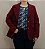 Blazer de jeans feminino bordô com elastano - Imagem 4