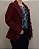 Blazer de jeans feminino bordô com elastano - Imagem 5