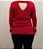 Blusa mousse vermelha com decote canoa e abertura nas costas - Imagem 6
