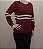 Blusa trico marsala com listras e decote canoa - Imagem 2