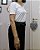 T-shirt basica off-white de viscose com decote em V e manga curta - Imagem 2