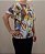 Blusa estampada de crepe com decote canoa e laço nas costas - Imagem 3