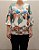 Blusa de malha fria estampada com Manga 3/4 e decote em V - Imagem 3