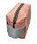 Necessaire Quadradinha lona rosa com cinza - Imagem 1