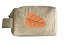 Necessaire Quadradinha palha folha laranja - Imagem 1