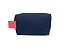 Necessaire Quadradinha jeans brilhante alça pink - Imagem 1