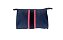 Necessaire Trancoso jeans brilhante faixa azul marinho - Imagem 1