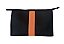 Necessaire Trancoso neoprene preto com faixa laranja - Imagem 1