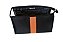 Necessaire Trancoso neoprene preto com faixa laranja - Imagem 3