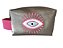 Necessaire Quadradinha prata velho olho grego pink - Imagem 1