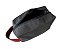 Necessaire quadradinha nylon cinza alça vermelha - Imagem 2