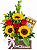 Envelope de Rosas e Girassois com Chocolate - Imagem 1