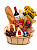 Cesta Luxuosa Gastronômica de Queijos, Vinho e Flores - Imagem 3