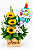 Trio de Girassóis Com Balão Metalizado Happy Birthday - Imagem 1