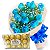 Buque 12 Rosas Azuis e Chocolate Ferrero Rocher - Imagem 2