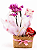 Sacolinha De Palha com Mini Orquídea e Chocolate Lindt Heart - Imagem 4