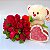 Buquê De 20 rosas com Pelúcia e coração de bombom - Imagem 3
