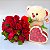 Buquê De 20 rosas com Pelúcia e coração de bombom - Imagem 2