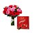 Buquê de 24 Rosas Pink com Vermelhas e Lindt 112g - Imagem 1