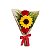 Ramalhete de Rosas Vermelhas  e Girassol - Imagem 1