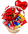 Cesta de Flores & Chocolates Com Balão Metalizado - Imagem 1